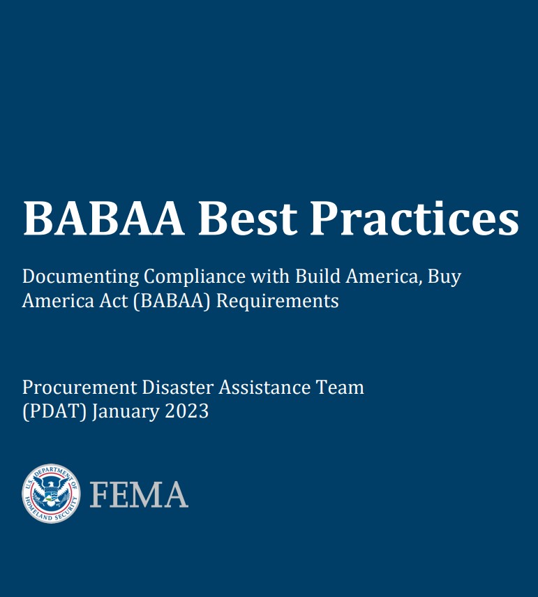 This is a cover image of the Best Practices guide for the Build America Buy America program.