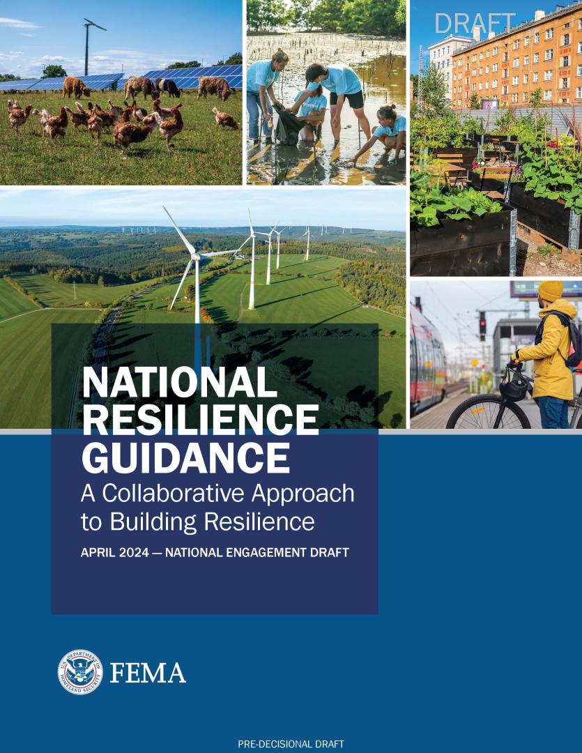 Cover page of the National Resilience Guidance: A Collaborative Approach to Building Resilience April 2024 - National Engagement Draft
