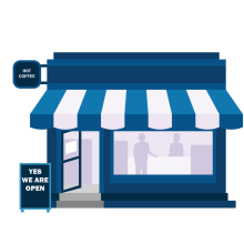 storefront with open door