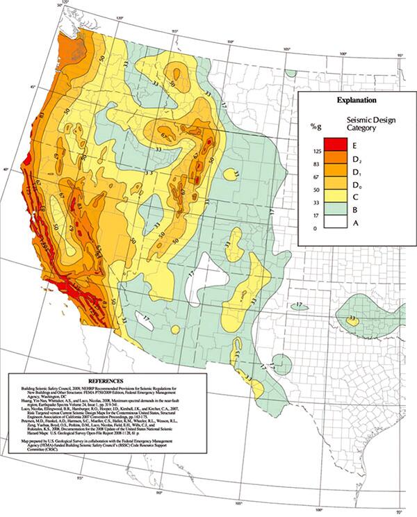 Earthquake Hazard Map For The U S Vivid Maps | My XXX Hot Girl