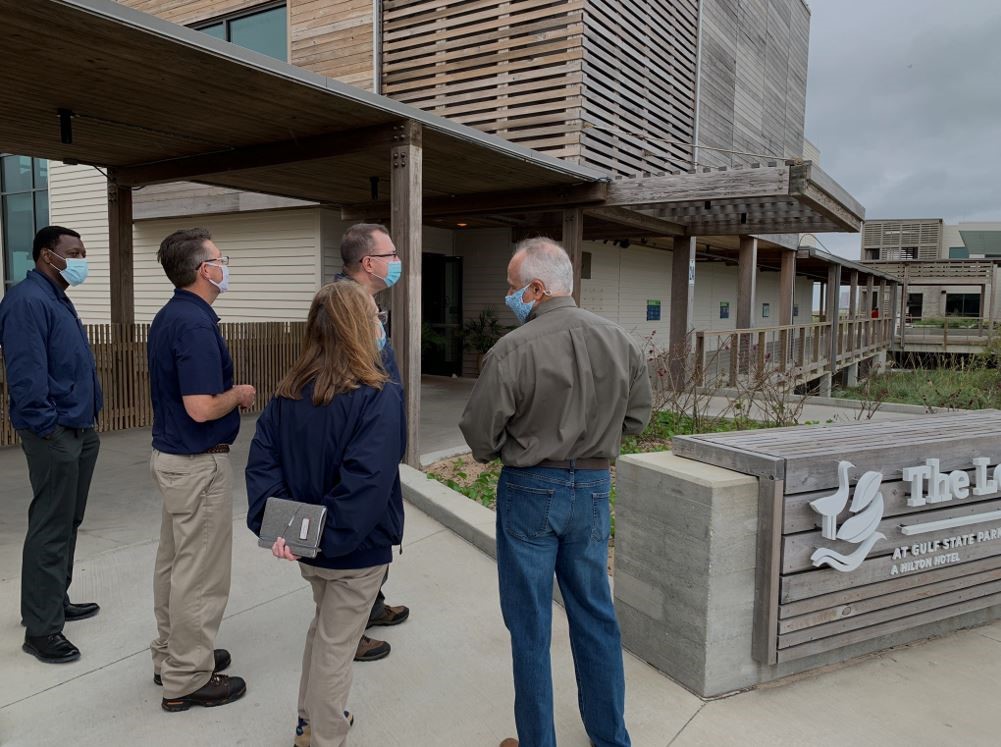 FEMA Administrator Pete Gaynor sees mitigation results firsthand at the Lodge at Gulf State Park in Alabama after Hurricane Sally