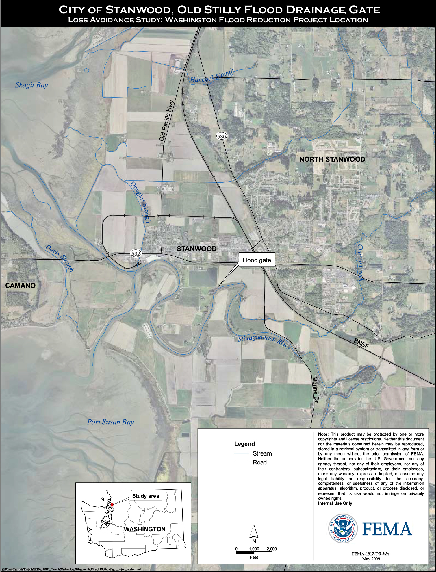City of Stanwood, Old Stilly Flood Drainage Gate. Loss Avoidance Study: Washington Flood Reduction Project Location. 