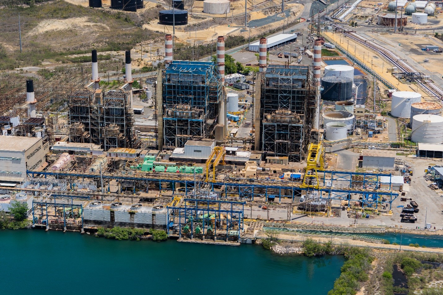 Aerial view of the Costa Sur Power plant in Guayanilla, PR.