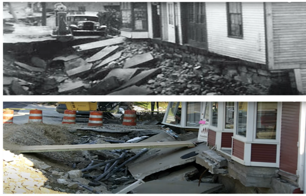 Center Street in 1938 (top) and 2011 (bottom)