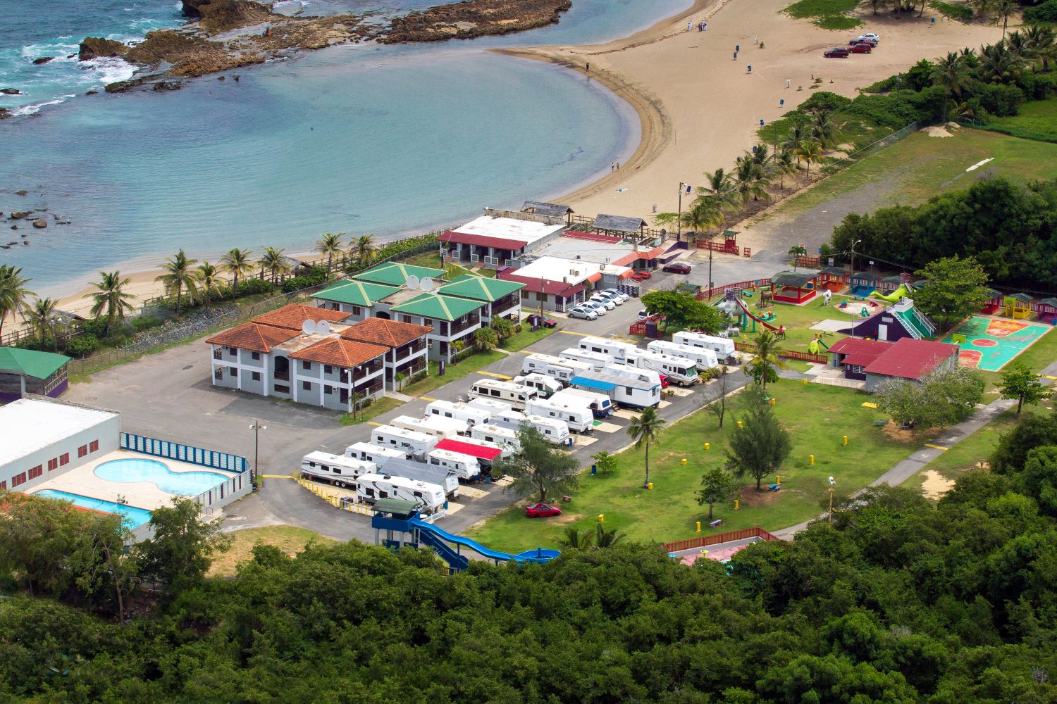 View of the  Punta Maracayo Beach and Camping area, Hatillo, Puerto Rico