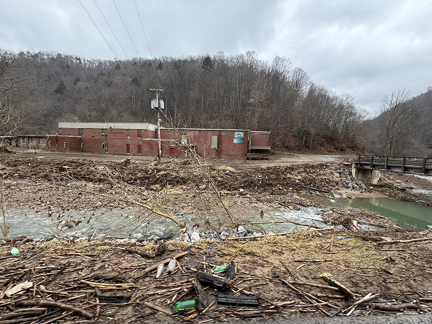  Debris in a roadway in Iaeger, WV. (FEMA) 