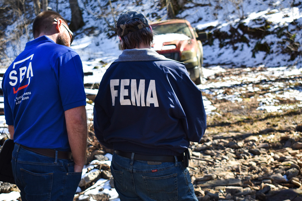 FEMA and SBA survey damages in the impacted areas of WV following the February 15-28, 2025 winter flooding. (FEMA) 