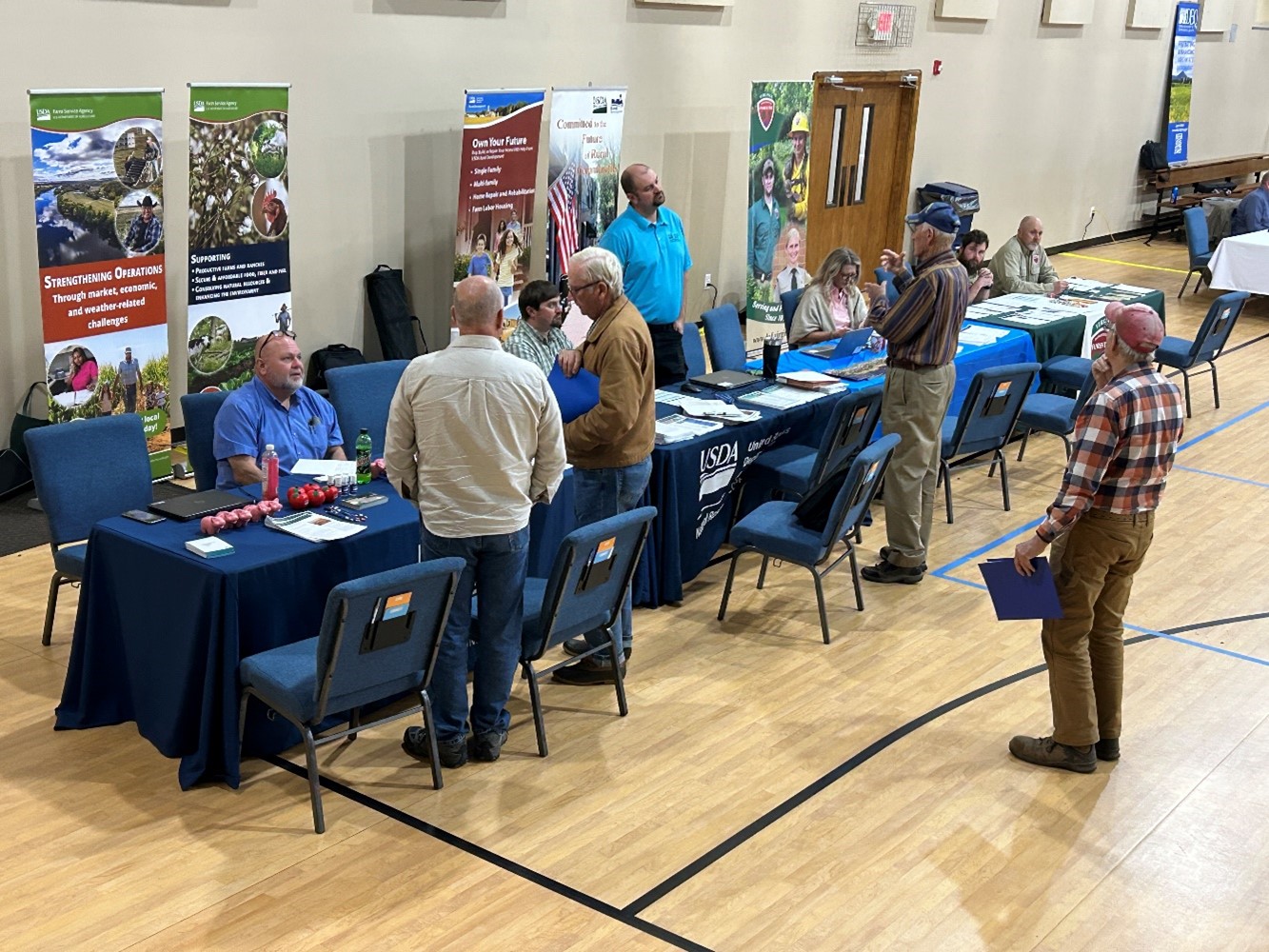 Impacted producers visit the Agriculture Recovery Resource Day in Smyth County on Nov. 12 