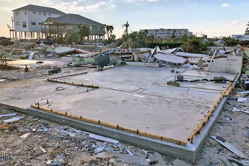 A remaining slab of a non-elevated structure from Hurricane Michael