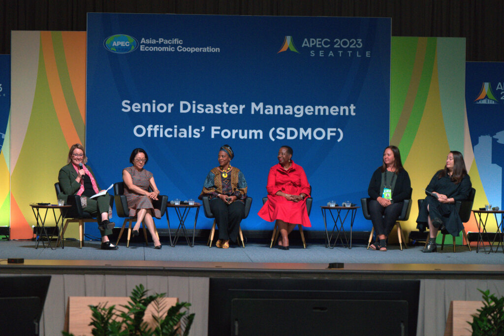 FEMA Administrator Criswell with the APEC 2023 Seattle Senior Disaster Management Officials' Forum panelists