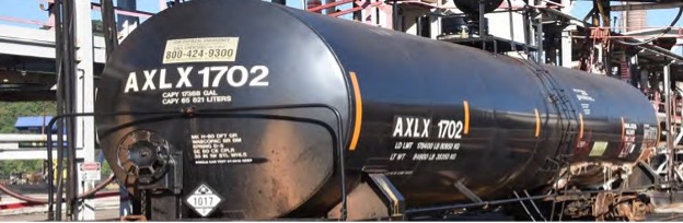 Image from earlier in text: A railway tank car