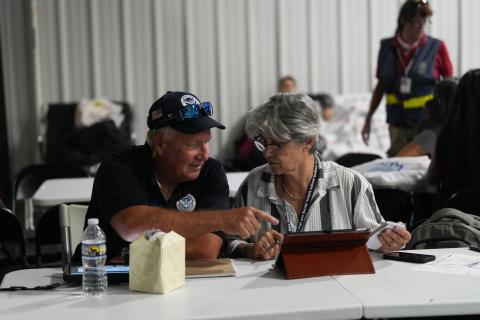 Caption: <p>Fletcher, NC (Oct. 1, 2024) - FEMA Disaster Survivor Assistance Teams help Hurricane Helene survivors, including registering them for aid.</p>