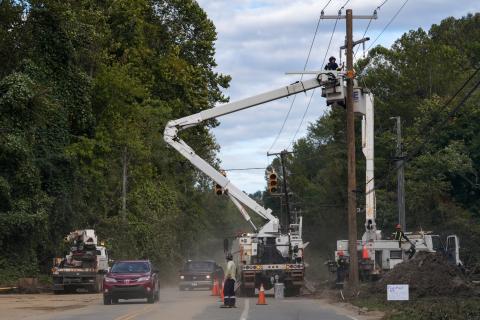 Caption: Swannanoa, N.C. - (October 1, 2024) - The town of Swannanoa in Western North Carolina reels in the wake of devastation caused by Hurricane Helene.