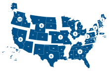 FEMA Regional US Map Showing 10 Regions (Regions 1-10)