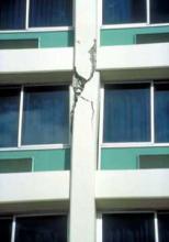 A cracked building