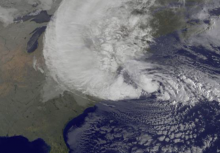 Satellite view of a hurricane