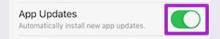Highlighted “App Updates” toggle in On position