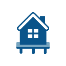 A graphic showing an elevated house.