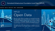 Screenshot of the Homeland Infrastructure Foundation Level Data webpage. 
