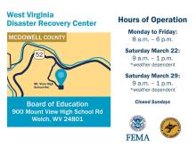 Second Disaster Recovery Center in McDowell County W.Va. Graphic