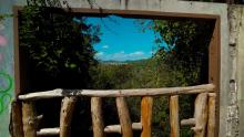 A boarded window view at Efrain Archilla Diez Nature Reserve Humacao
