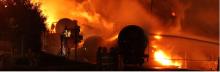 Figure 19: Fireball resulting from petroleum crude oil rail tanker derailment in Quebec