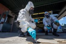 Figure 35: HazMat team conducting sampling