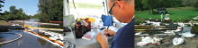 Photo of trained personnel, PPE, decontamination equipment, and laboratory analysis capabilities