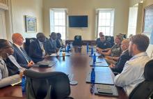 FEMA Administrator Deanne Criswell and Region 2 Regional Administrator David Warrington met with Governor Albert Bryan Jr., on July 30 to review the territory’s recovery progress from hurricanes Irma and Maria. 